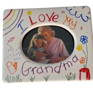 Russ I Love My Grandma Ceramic Photo Frame 5" x 6" Freestanding #8436 Vintage